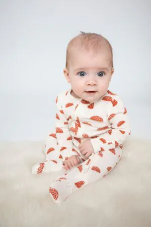 Angel Dear Sketchy Mushrooms Bamboo Viscose Footie
