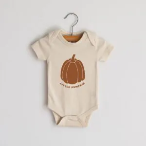 Gladfolk Little Pumpkin Cream Organic Baby Bodysuit