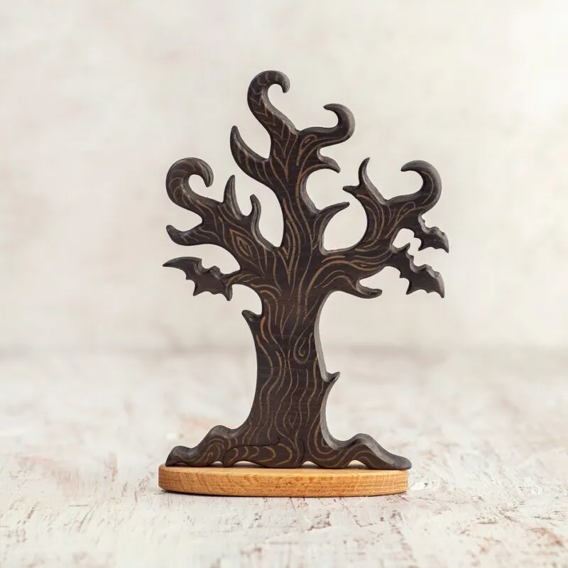 Wooden Halloween Tree from Wooden Caterpillar Toys