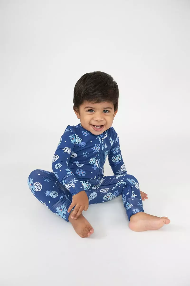 Angel Dear Paper Cut Snowflakes Bamboo Viscose Zipper Romper