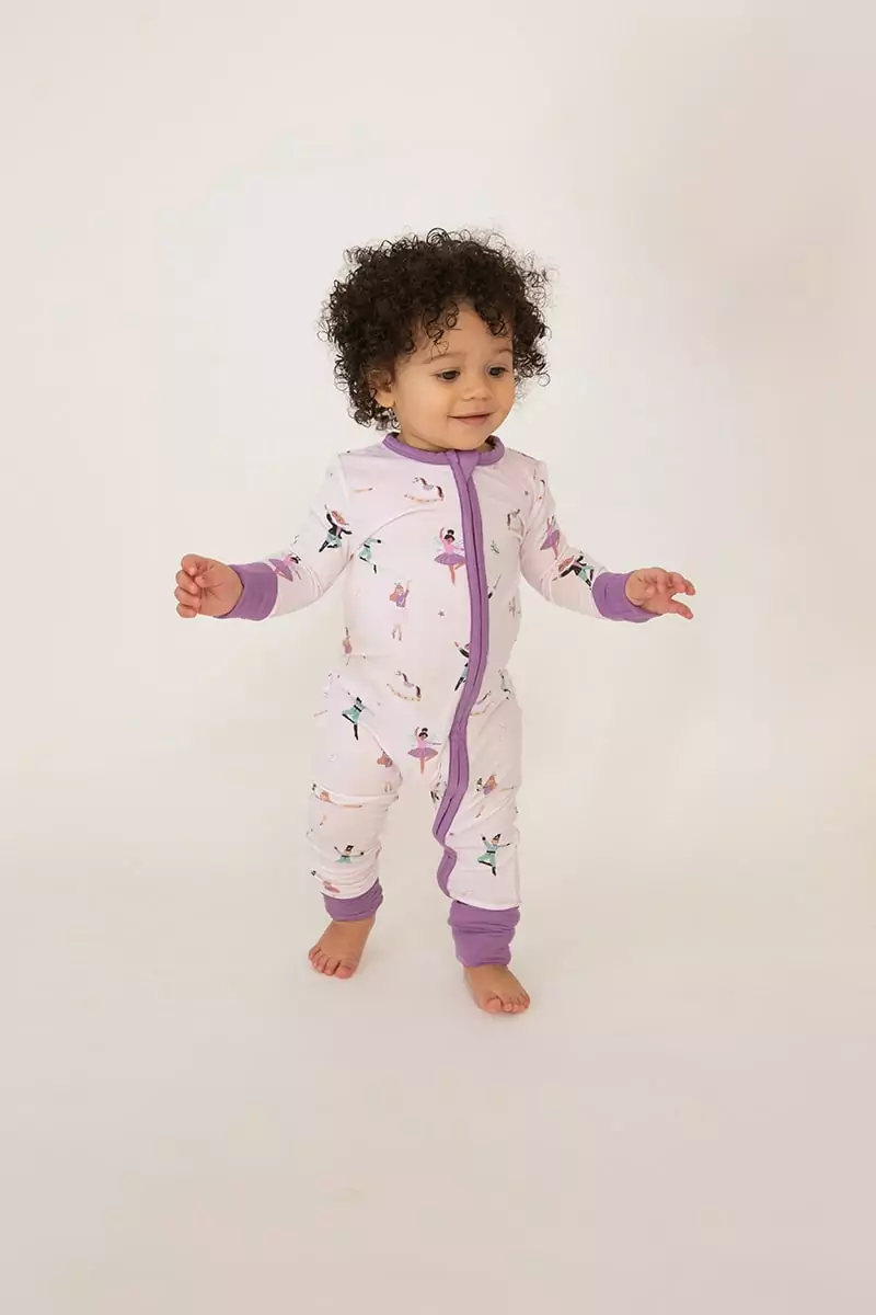 Angel Dear Nutcracker Ballet Bamboo Viscose Ruffle Zipper Romper