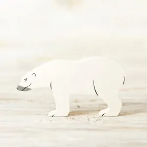 Wooden Caterpillar Toys Polar Bear Wooden Figurine