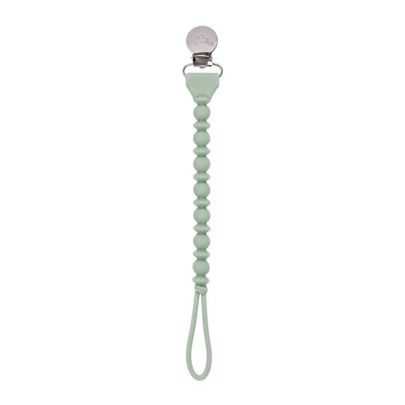 Itzy Ritzy Sweetie Strap Silicone One-Piece Pacifier Clips in Agave