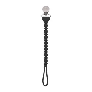 Itzy Ritzy Sweetie Strap Silicone One-Piece Pacifier Clips in Midnight Beaded