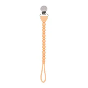 Itzy Ritzy Sweetie Strap Silicone One-Piece Pacifier Clips in Apricot Beaded