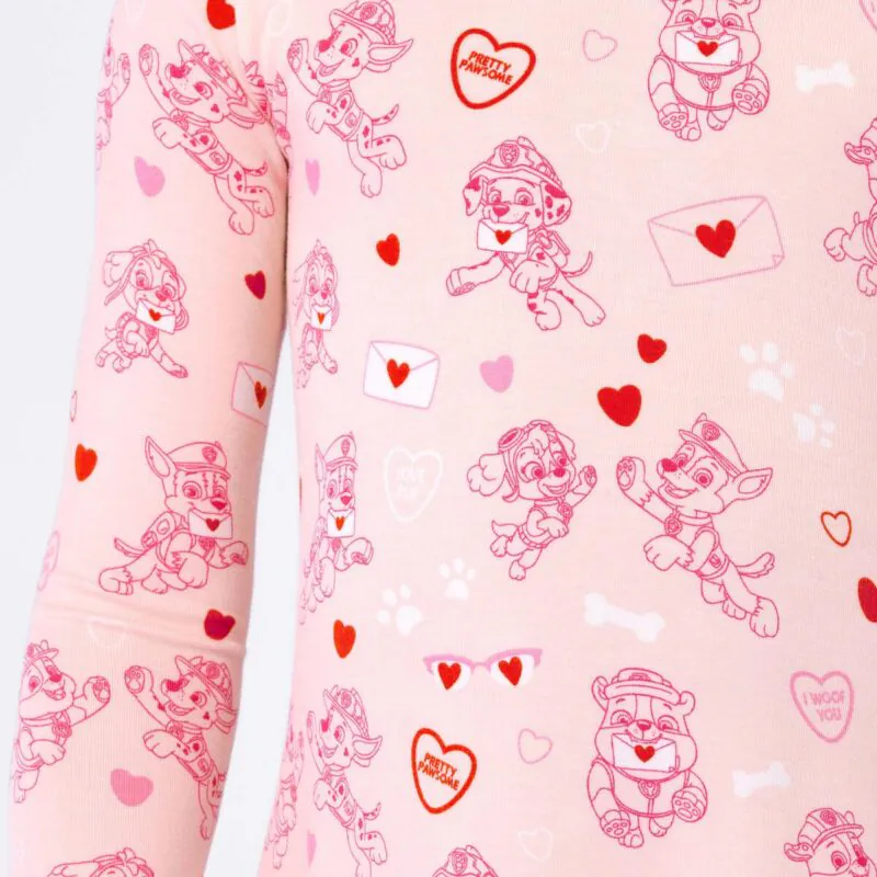 PAW Patrol Valentine Pink Bamboo Convertible Footie from Bellabu Bear