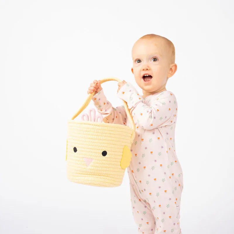 Rope Easter Basket in Yellow Chick from Emerson and Friends