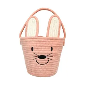 Emerson and Friends Rope Easter Basket in Pink Bunny