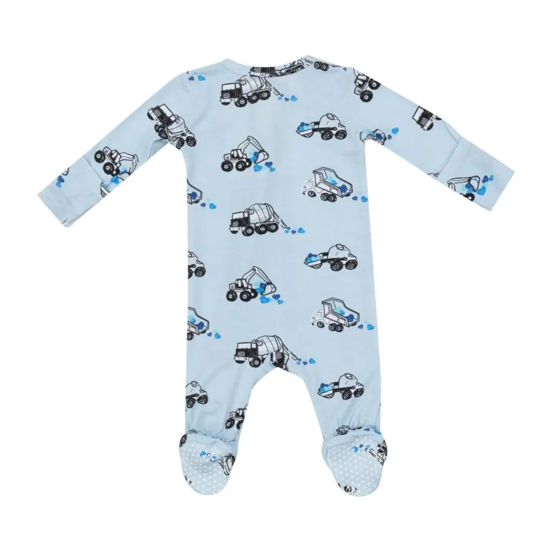 Truck Load of Love Bamboo Viscose Zipper Footie from Angel Dear
