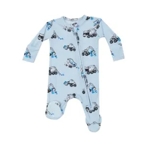 Angel Dear Truck Load of Love Bamboo Viscose Zipper Footie
