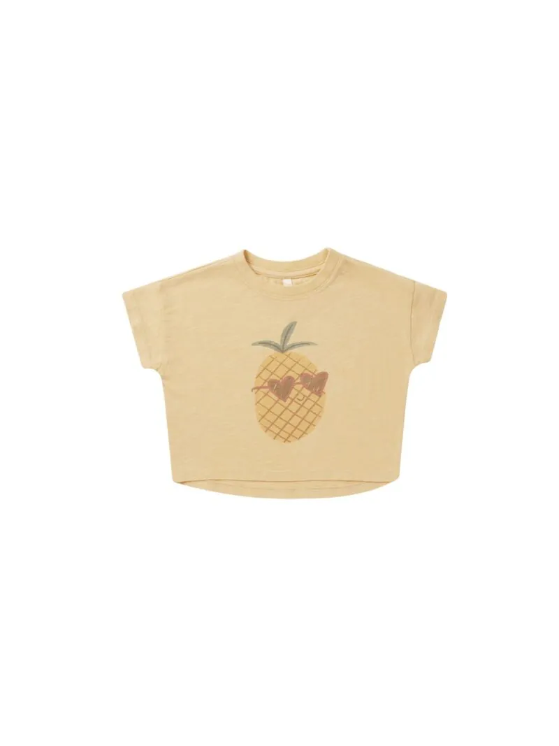 Rylee + Cru Boxy Tee In Pineapple