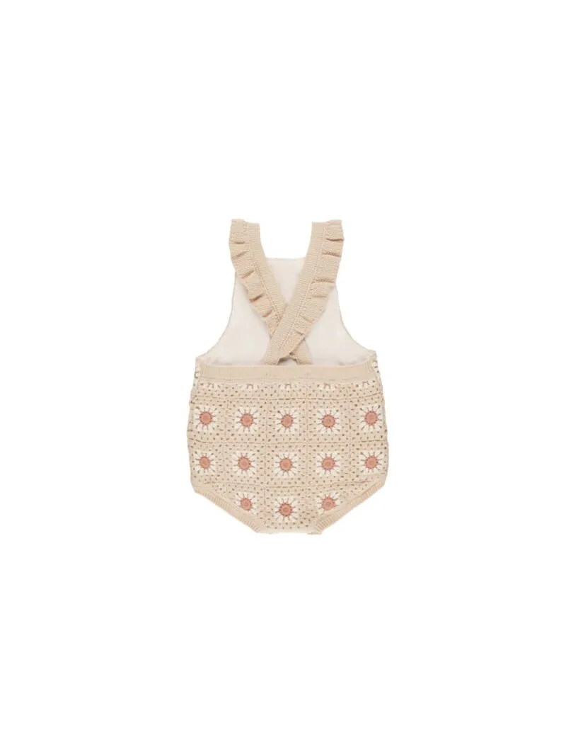 Crochet Romper In Floral from Rylee + Cru