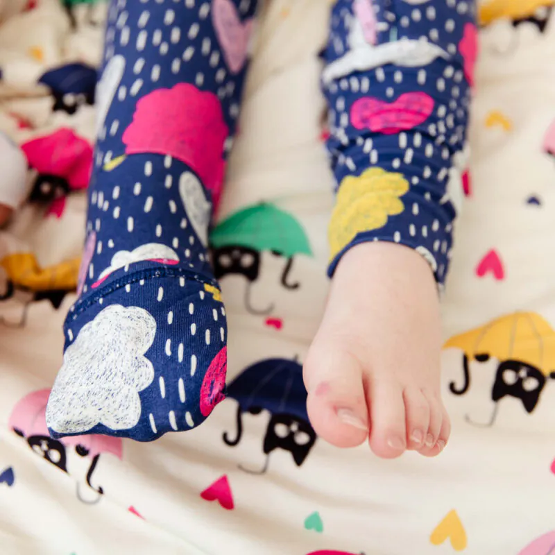 Clouds & Raindrops Convertible Footie available at Blossom
