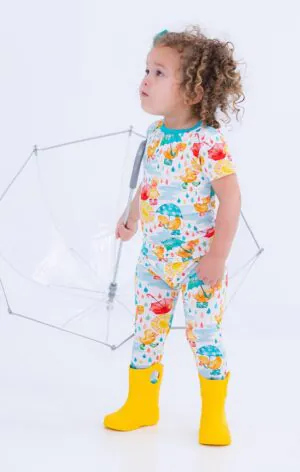 Birdie Bean Puddles Bamboo Viscose 2-Piece Pajamas