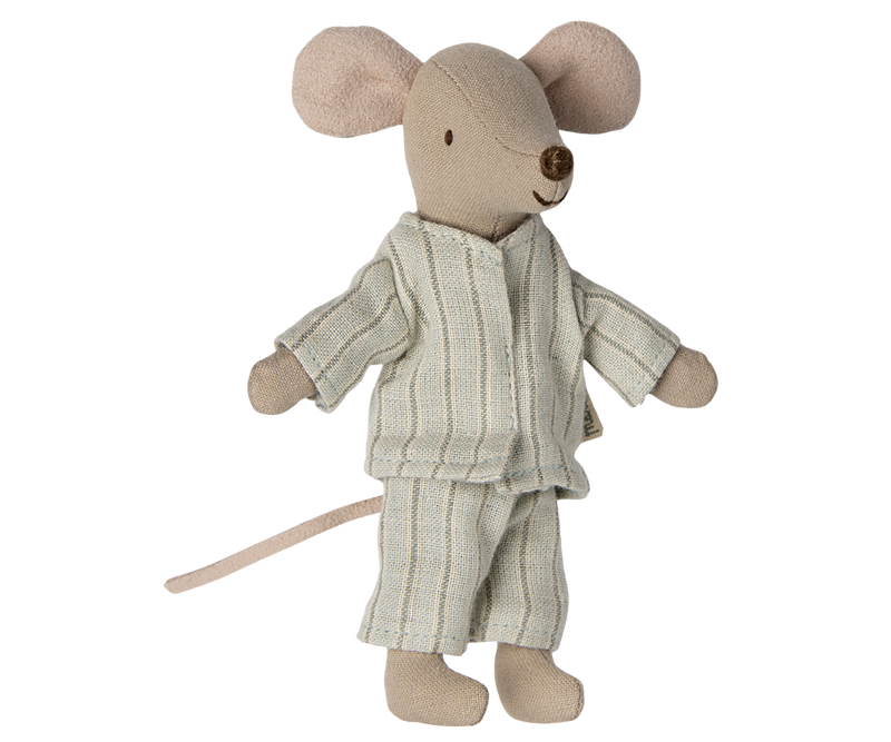 Big Brother Mint Pajama Mouse in Matchbox from Maileg