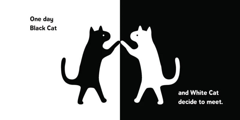 Sourcebooks Black Cat & White Cat Board Book Chidlren's Books