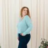 Women's Ribbed Long Sleeve Crop Top in Glacier from Kyte BABY