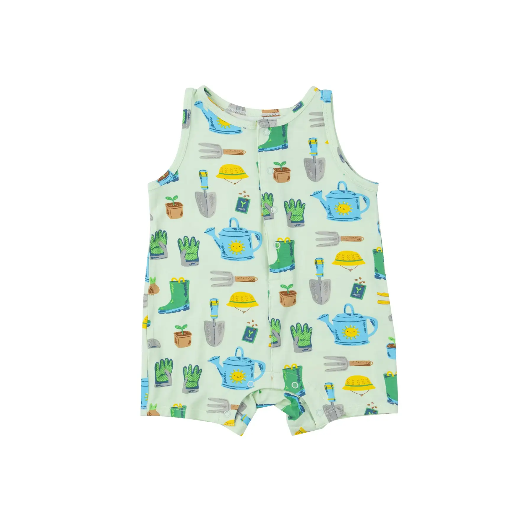 Angel Dear Garden Tools Bamboo Viscose Shortie Romper