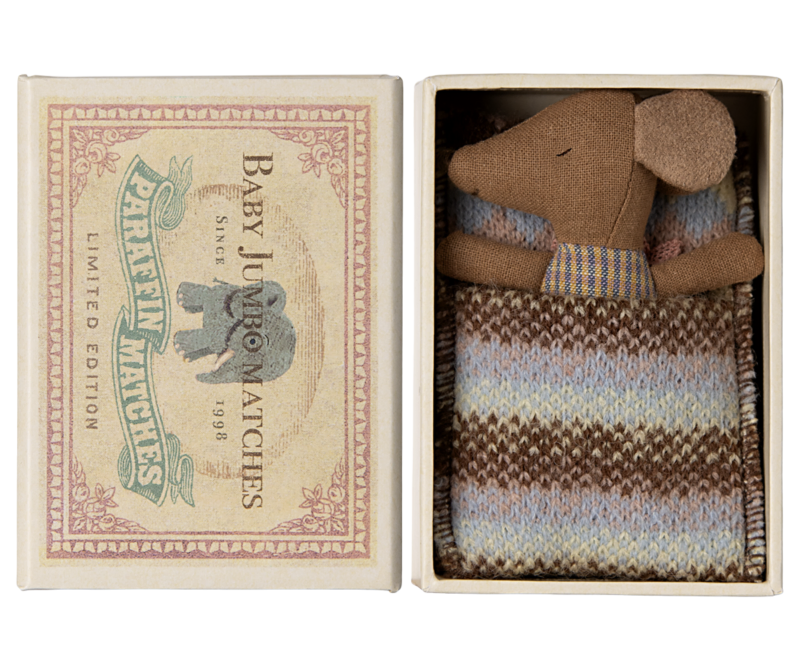 Sleepy Wakey Baby Mouse in Matchbox in Rose from Maileg