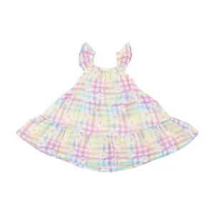 Angel Dear Gingham Daisy Muslin Twirly Dress