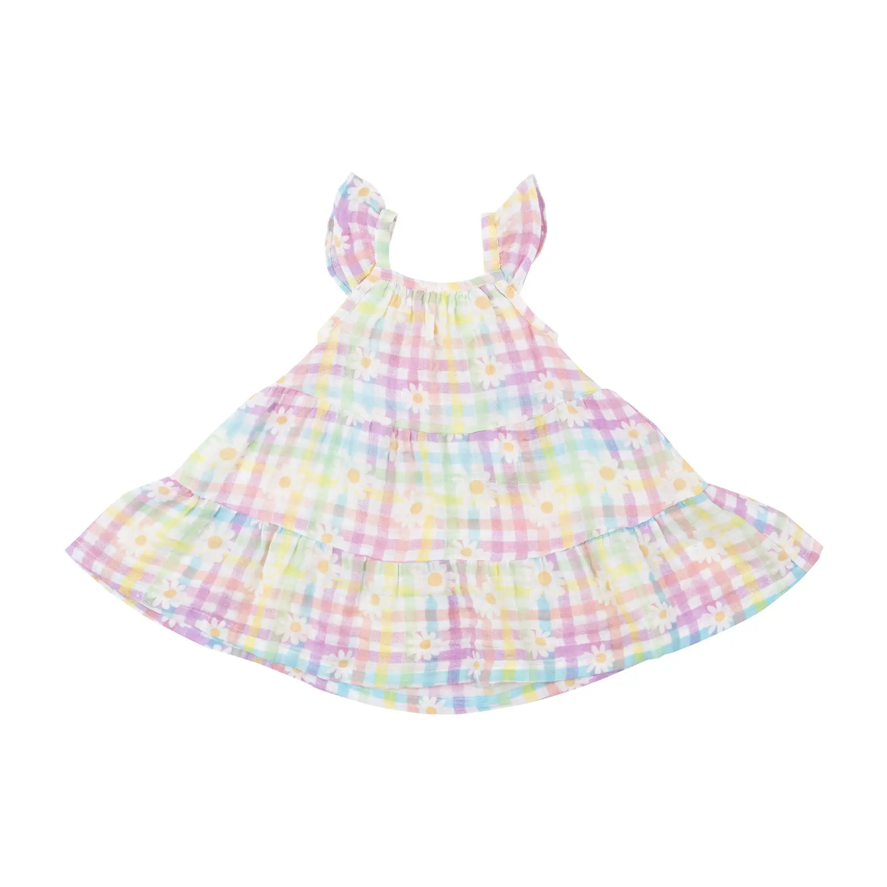 Angel Dear Gingham Daisy Muslin Twirly Dress