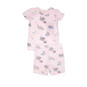 Angel Dear Vintage Kitten Short Bamboo Viscose Lounge Wear Set