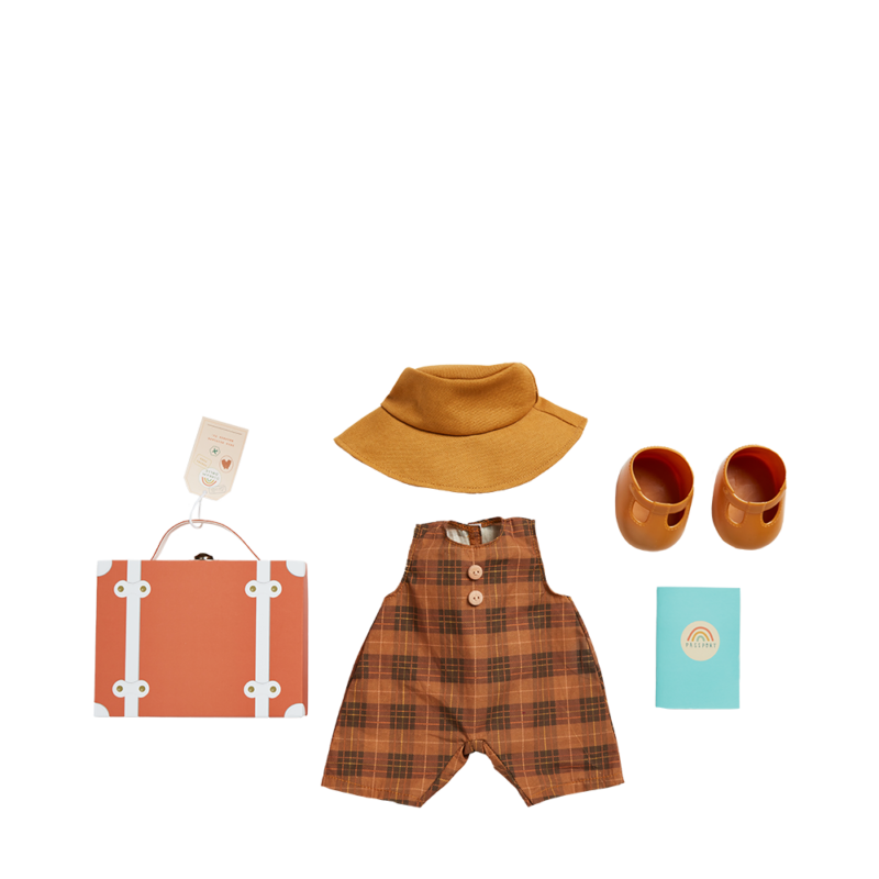Olli Ella Dinkum Doll Travel Togs in Apricot