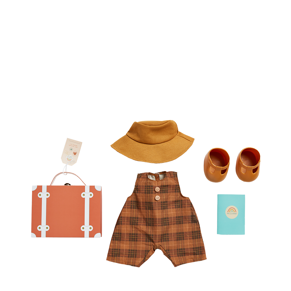 Olli Ella Dinkum Doll Travel Togs in Apricot