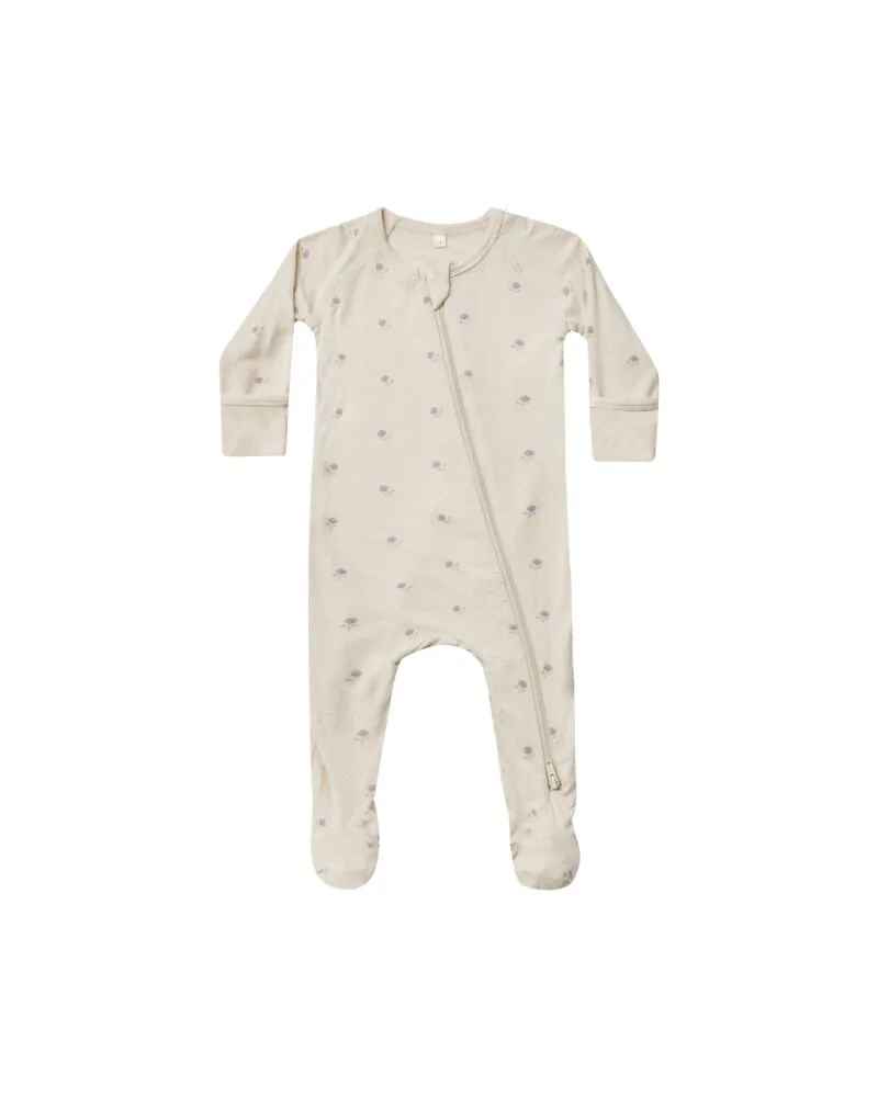 Quincy Mae Bamboo Zip Footie in Sweet Pea