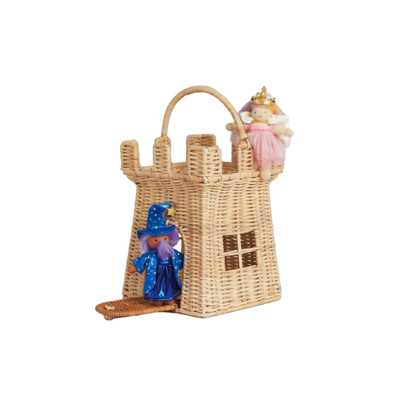 Rattan Castle Bag in Natural from Olli Ella