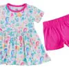 Birdie Bean Coral Bamboo Viscose Toddler Peplum Set