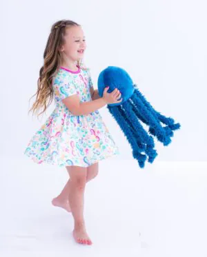 Birdie Bean Coral Bamboo Viscose Toddler Peplum Set