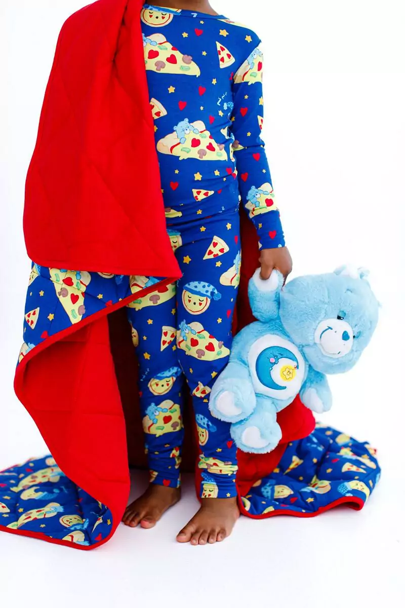 Birdie Bean Care Bears Bedtime Pizza Bamboo Viscose Long Sleeve 2-Piece Pajamas