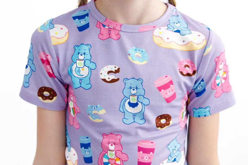 Birdie Bean Care Bears Donuts And Coffee Bamboo Viscose 2-Piece Short Sleeve Pajamas