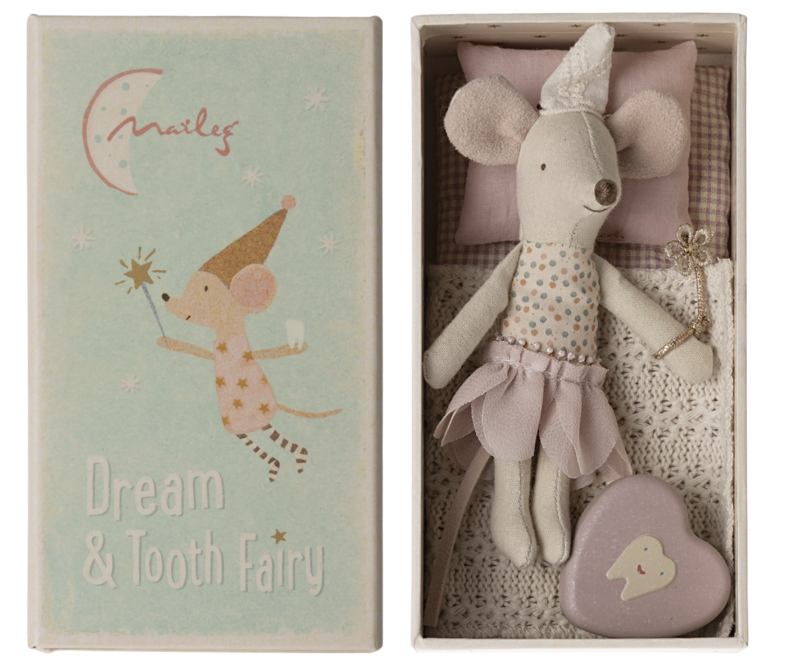 Tooth Fairy Mouse Little Sister in Matchbox from Maileg