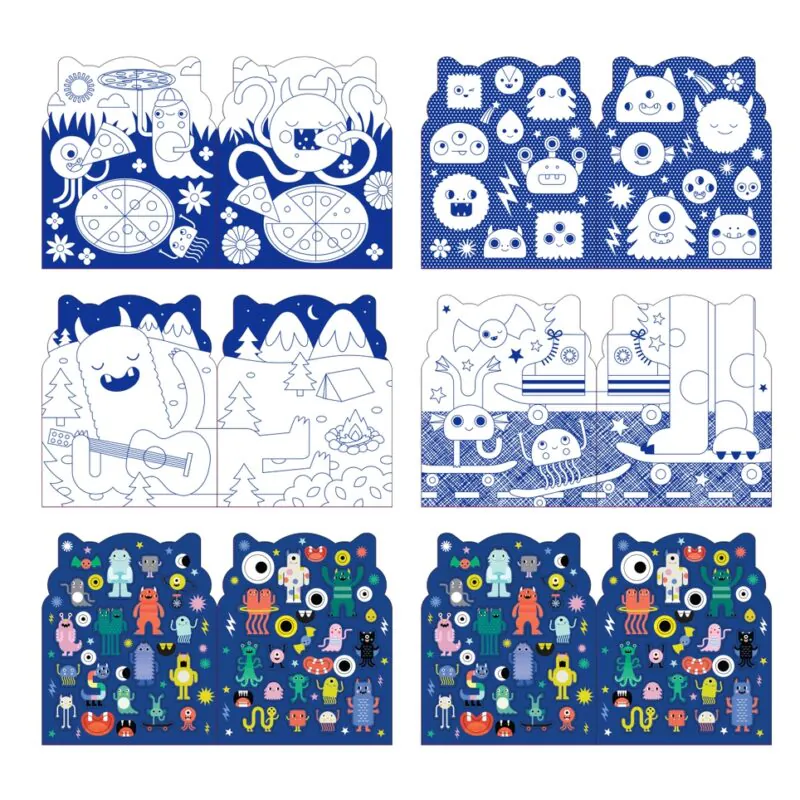 Monsters Coloring Book with Stickers from Petit Collage