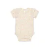 Organic Cotton Cap Sleeve Bodysuit In Rosalie Floral Mauve