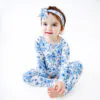 Dreamiere Something Blue Bamboo Viscose Ruffle Convertible Footie