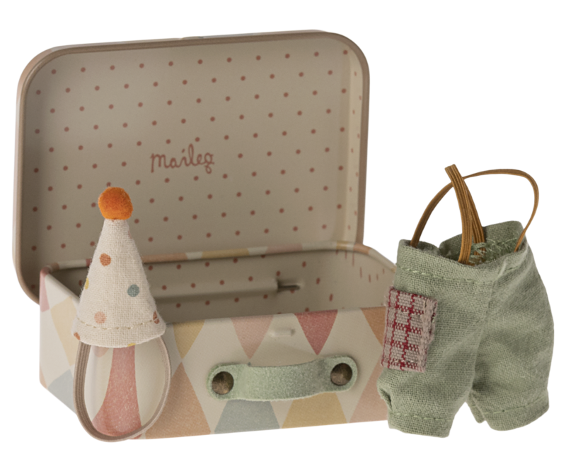 Clown Clothes in Suitcase for Little Brother Mouse from Maileg