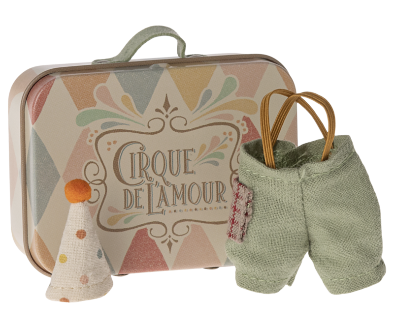 Maileg Clown Clothes in Suitcase for Little Brother Mouse