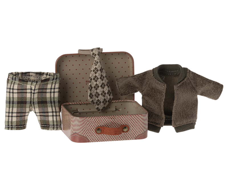 Pants and Tie in Suitcase for Grandpa Mouse