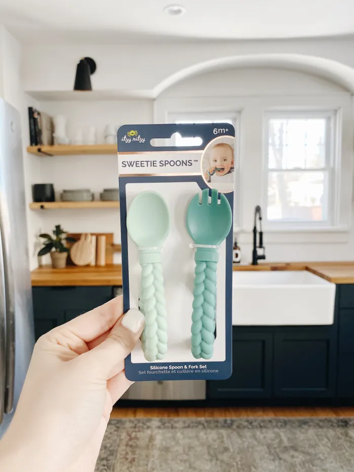 Itzy Ritzy Sweetie Spoons Spoon + Fork Set In Mint Feeding