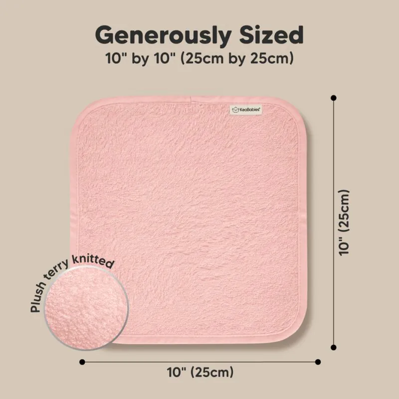 KeaBabies Blush Pink Bamboo Viscose Baby Washcloths Baby Care
