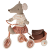 Big Sister Tricycle Mouse In Coral from Maileg