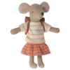 Maileg Big Sister Tricycle Mouse In Coral