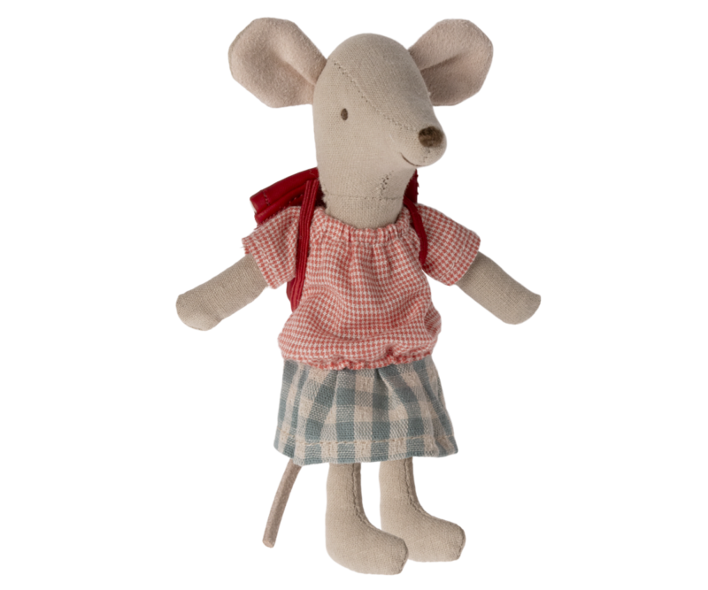 Maileg Big Sister Tricycle Mouse In Red