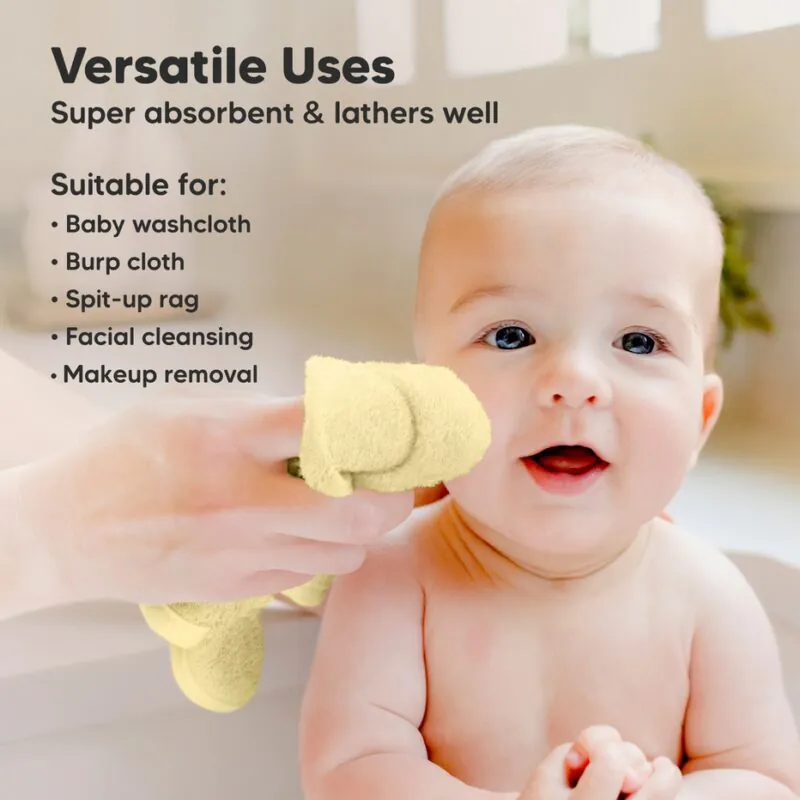 KeaBabies Sunshine Bamboo Viscose Baby Washcloths part of our  collection
