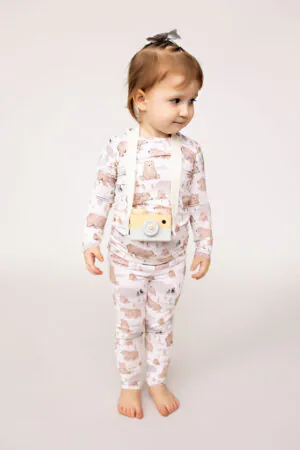 Butterscotch Babies Mountain Bears Bamboo Viscose Two-Piece Pajama Set