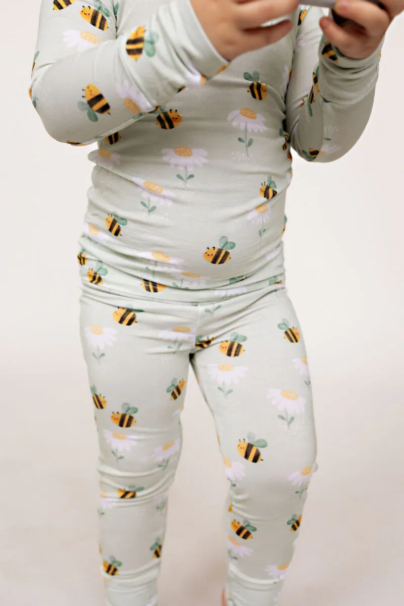 Bees Bamboo Viscose Two-Piece Pajama Set from Butterscotch Babies