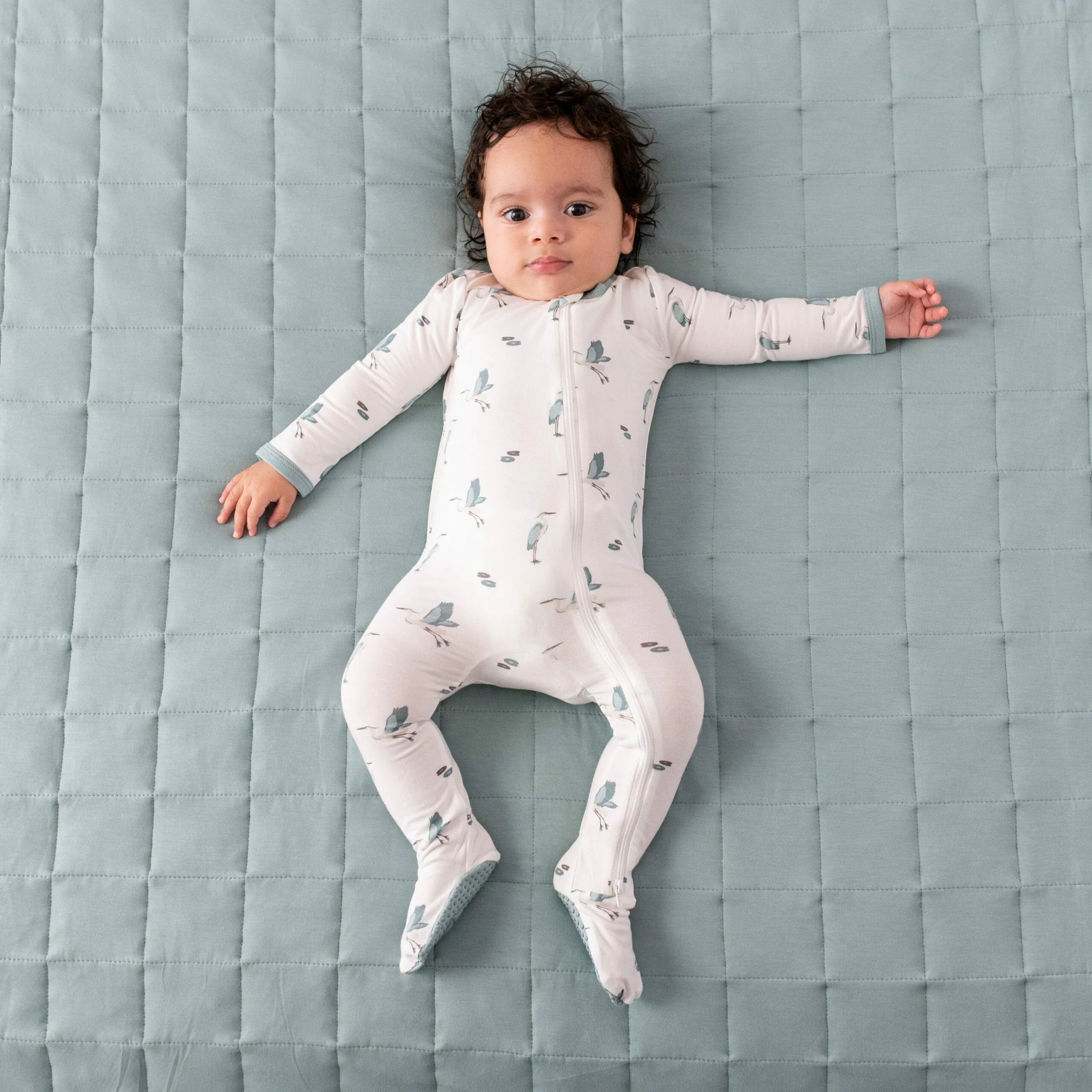 Kyte BABY Zippered Footie in Blue Heron